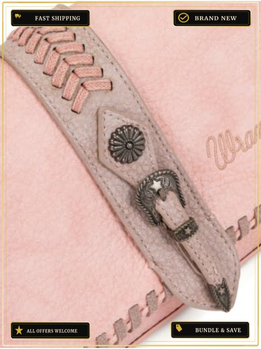 Wrangler Western Shoulder Bag Women Flap Crossbody Purse Whipstitch Fringe Faux - Picture 3 of 6